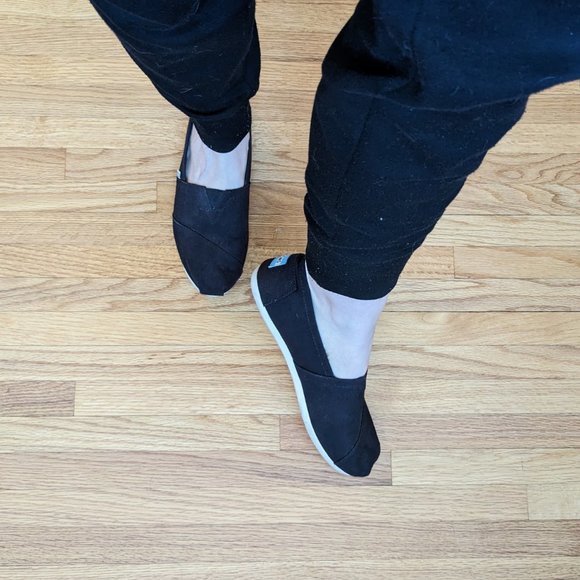 TOMS Alpargata Black Heritage Canvas Shoes - Picture 2 of 8